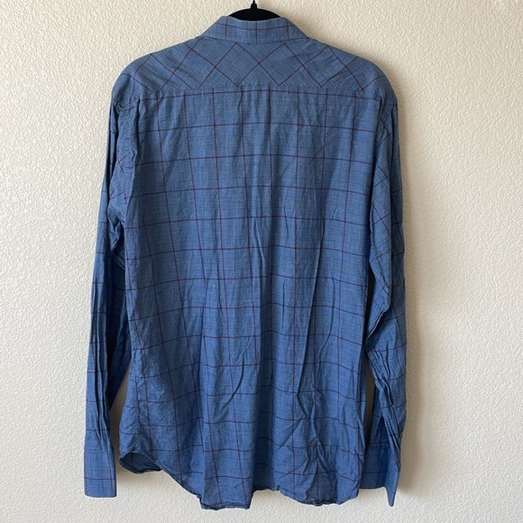 Billy Reid Standard Cut Button Down Shirt Men’s L Plaid Career Preppy Cotton - Picture 6 of 10